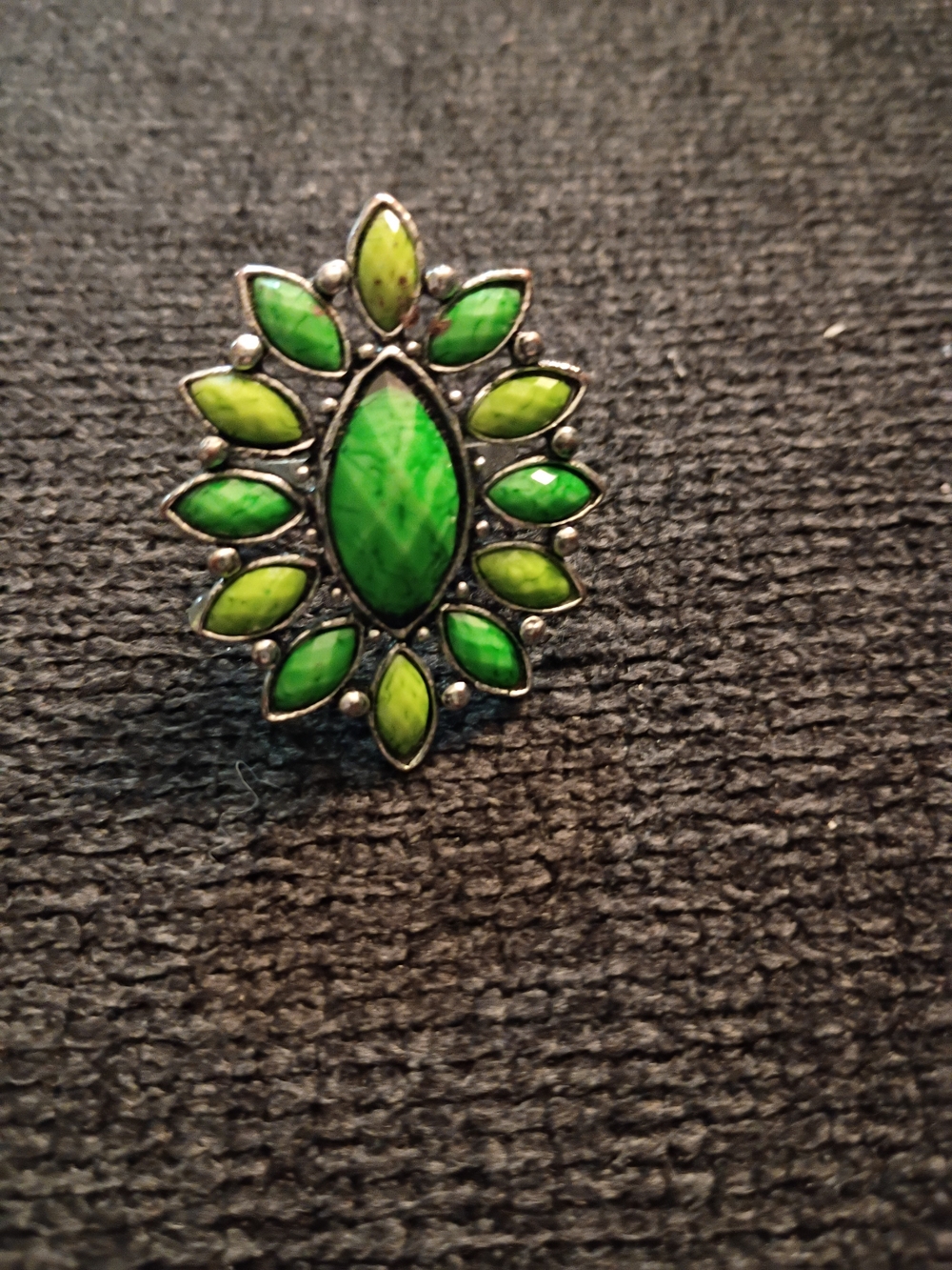 Green Marquise Cluster Statement Ring - Women Jewelry